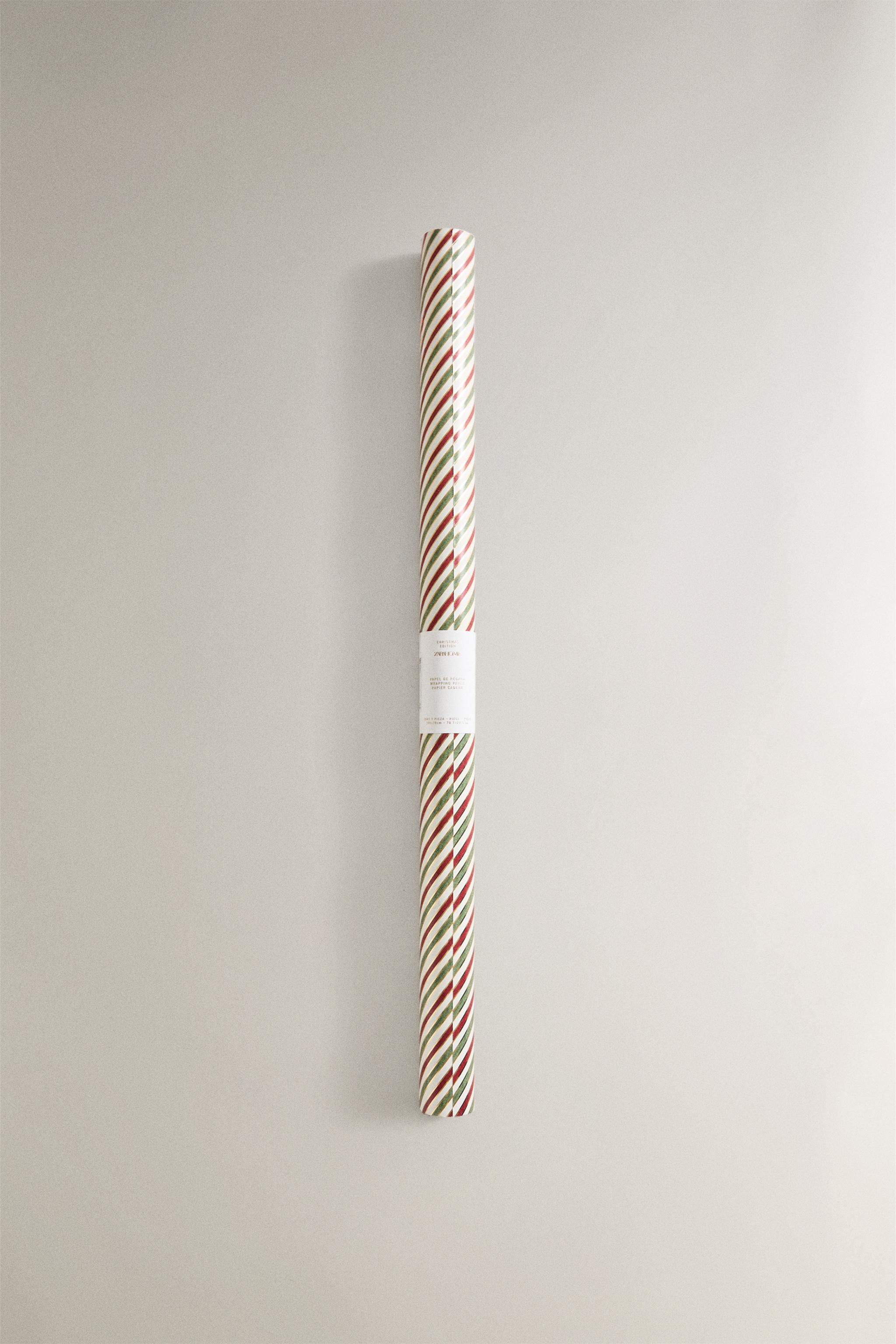 SHINY STRIPED CHRISTMAS WRAPPING PAPER